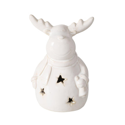 Boltze home figurine cerf cristo pierre avec LED h13cm
