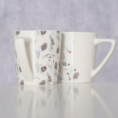 Tasse en céramique Boltze home avec pommes de pin 300 ml