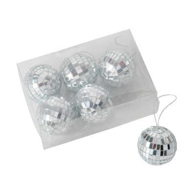 Boltze home Boule de Noël verre disco 5x5cm 6 pièces