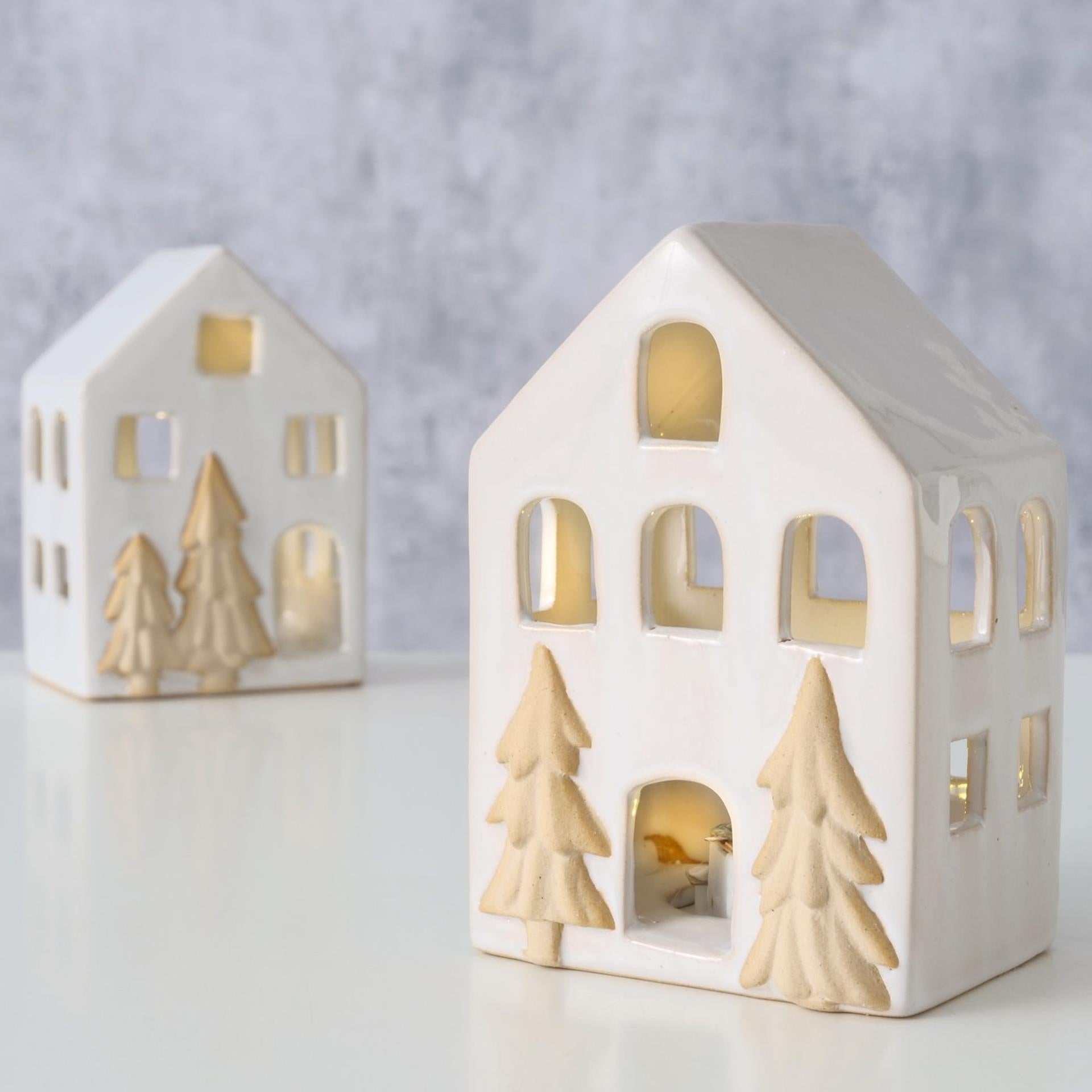 Boltze home déco maison château porcelaine LED h10,5cm