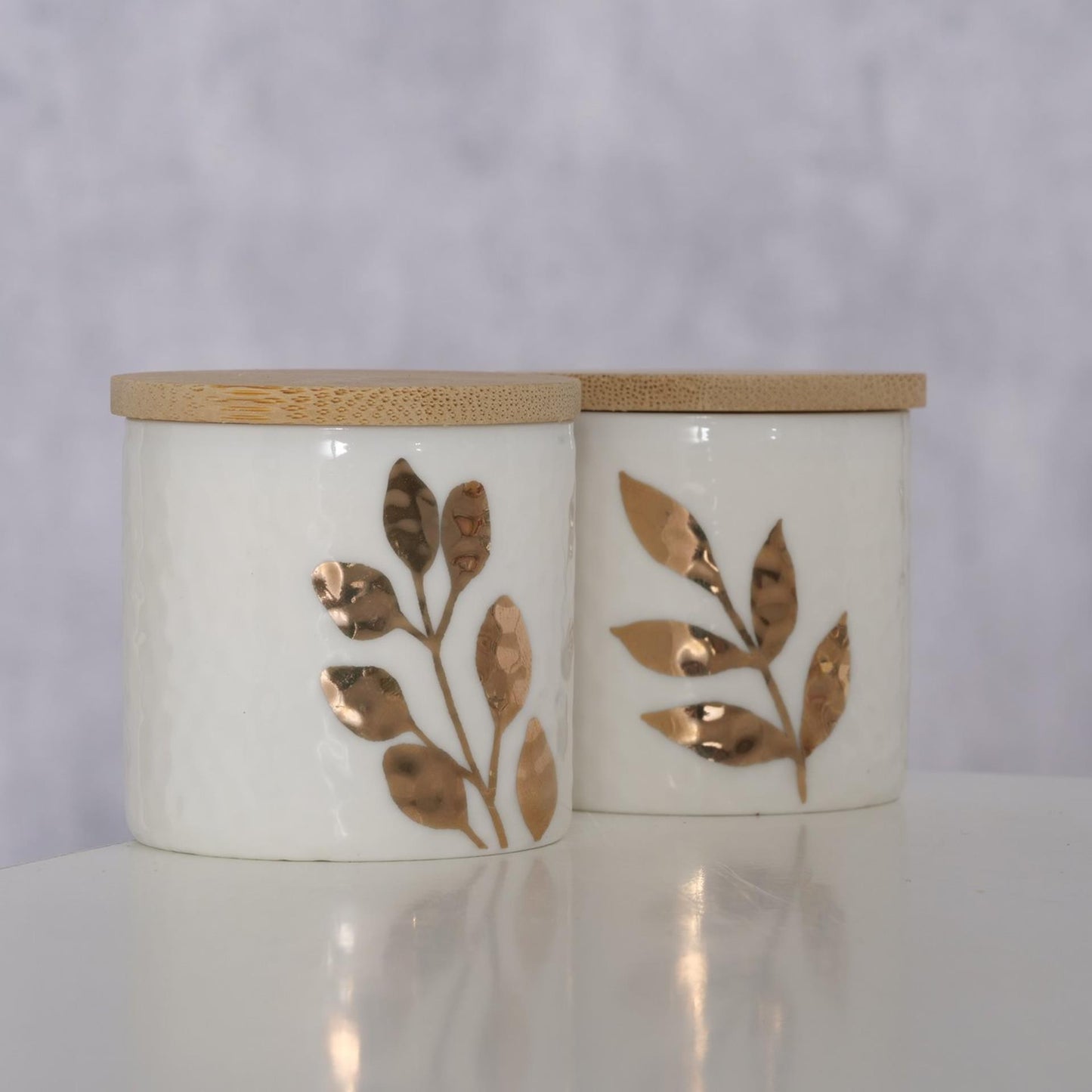 Pot de rangement Boltze home avec feuille d'or 5x5cm