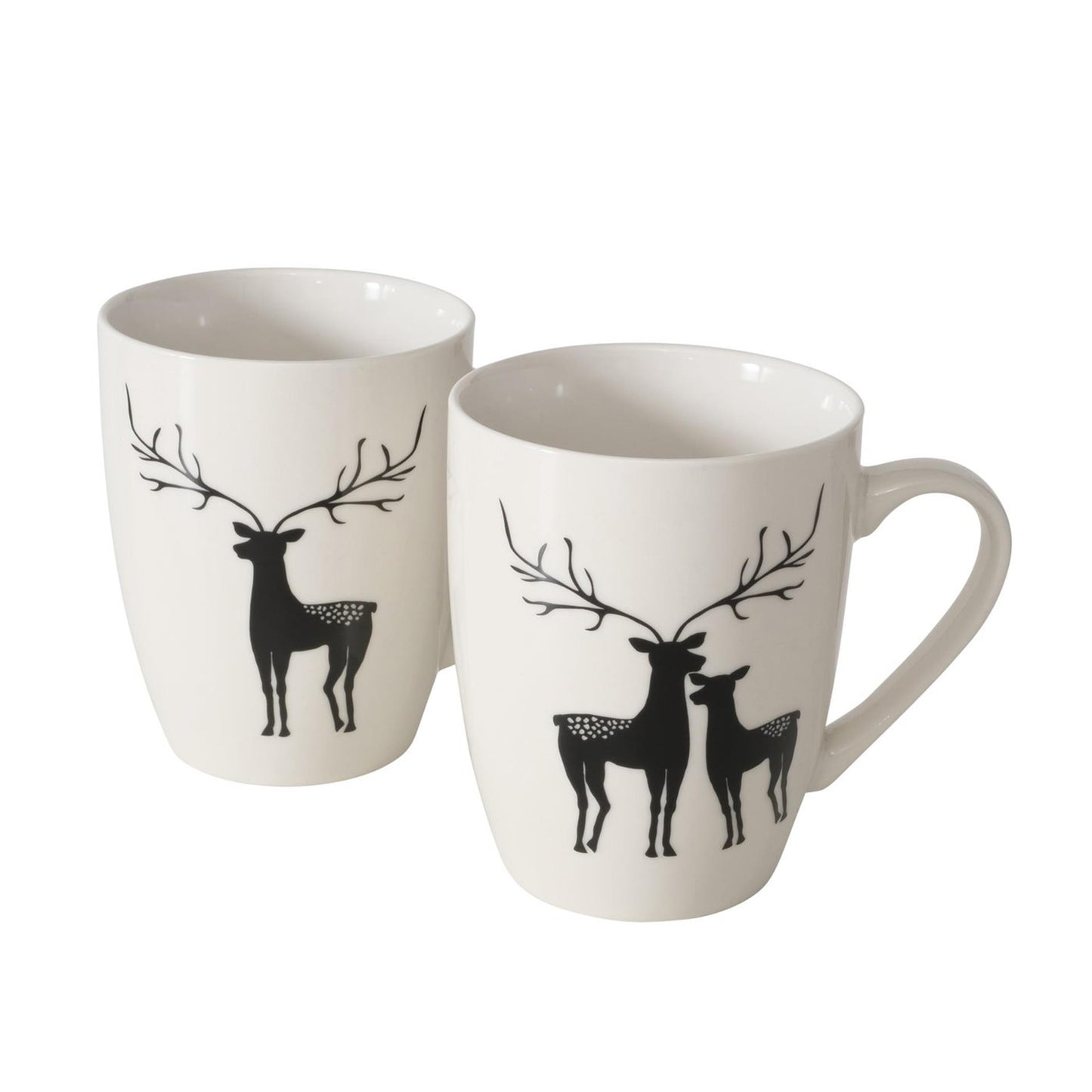Boltze home tasse renne h10,5cm noir et blanc