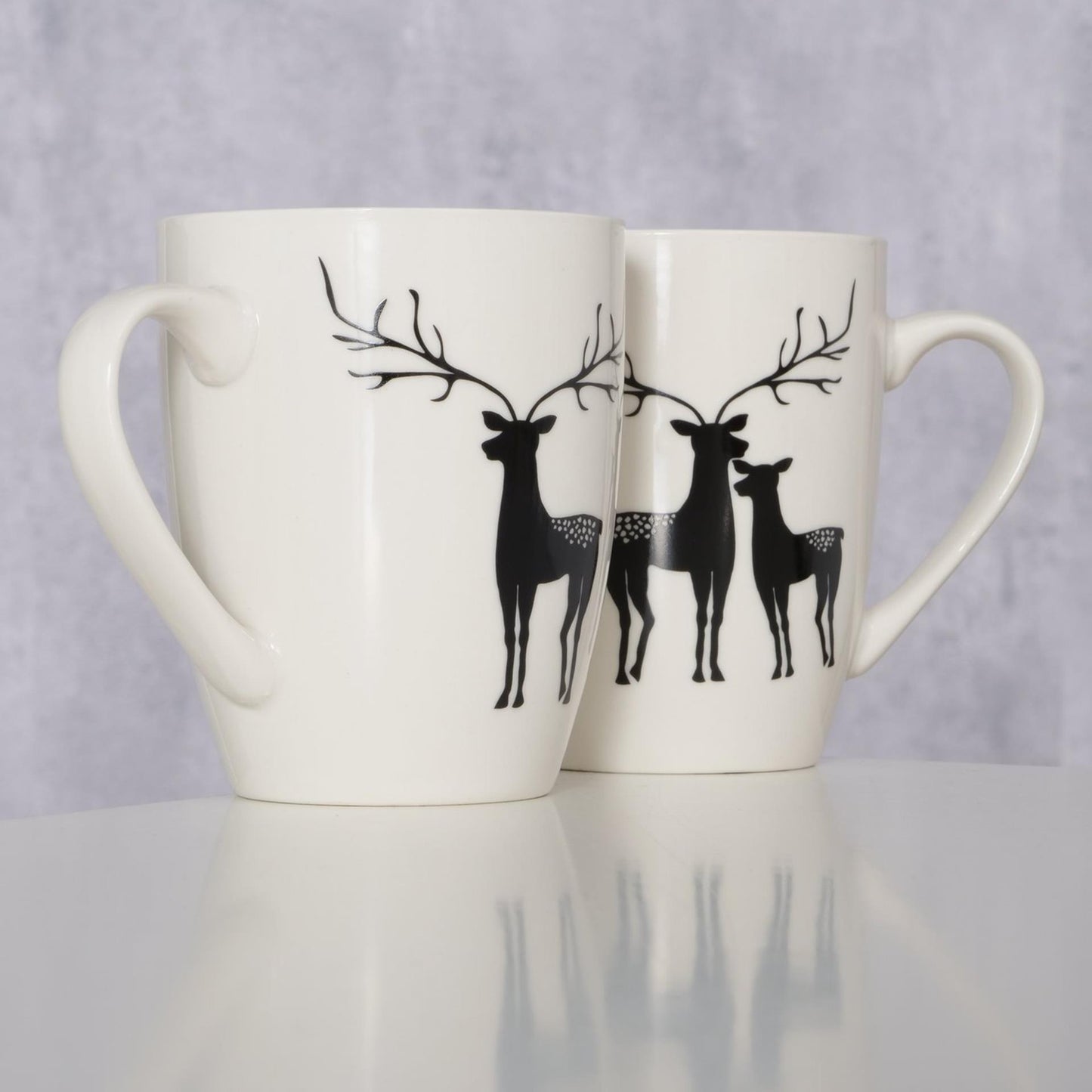 Boltze home tasse renne h10,5cm noir et blanc