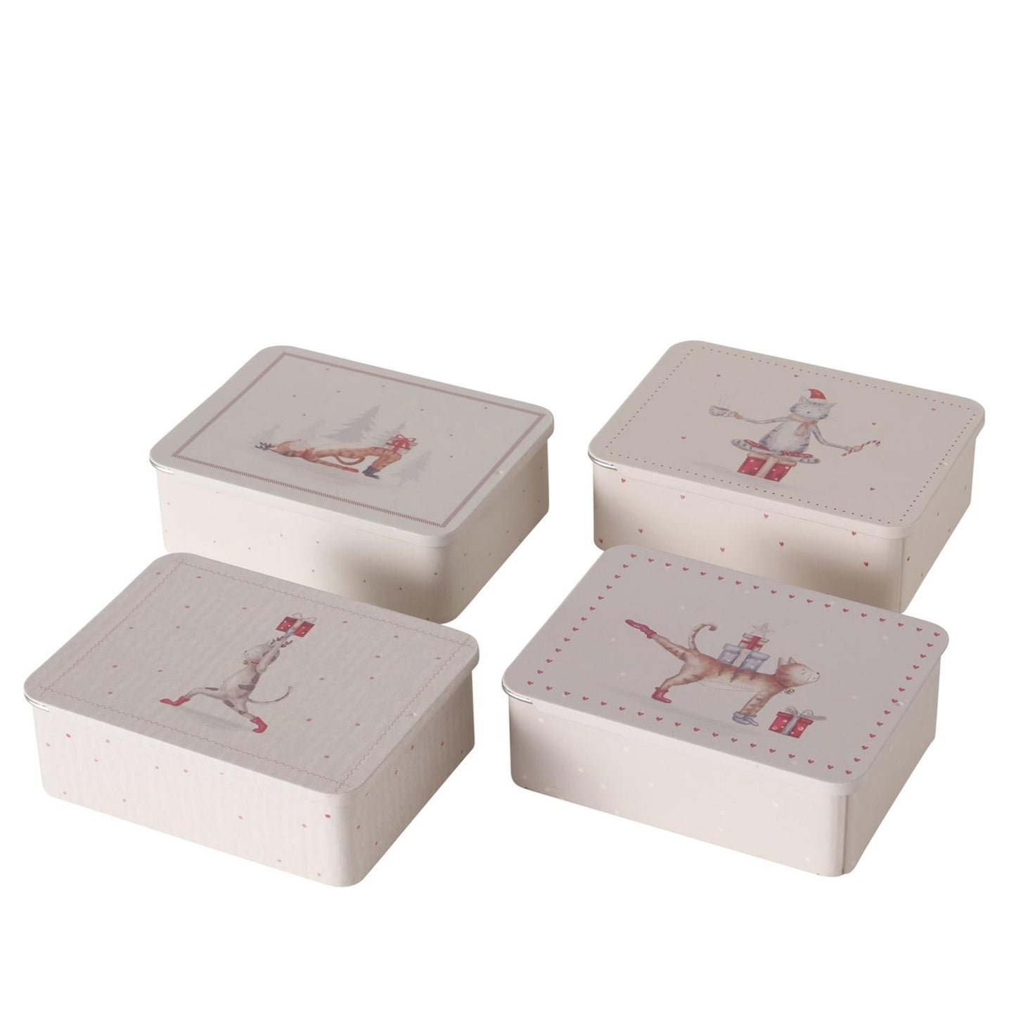 Boltze boîte de rangement maison Chat de Noël 12x9x4cm