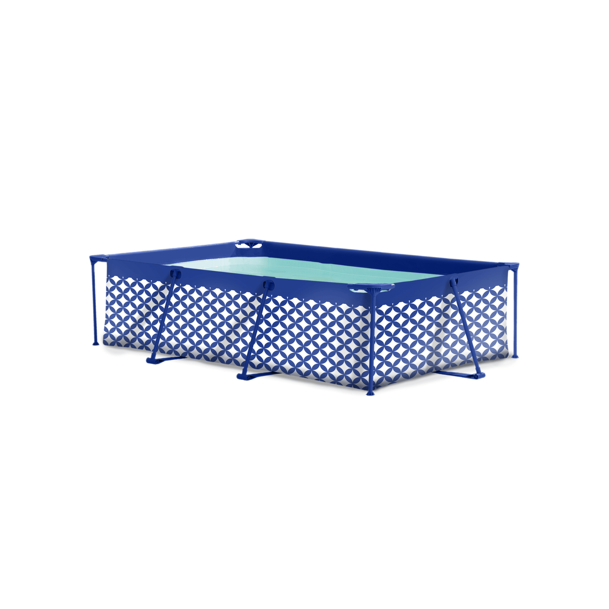 Élégance | Couvre blanche bleu foncé piscine - 160 x 260 cm