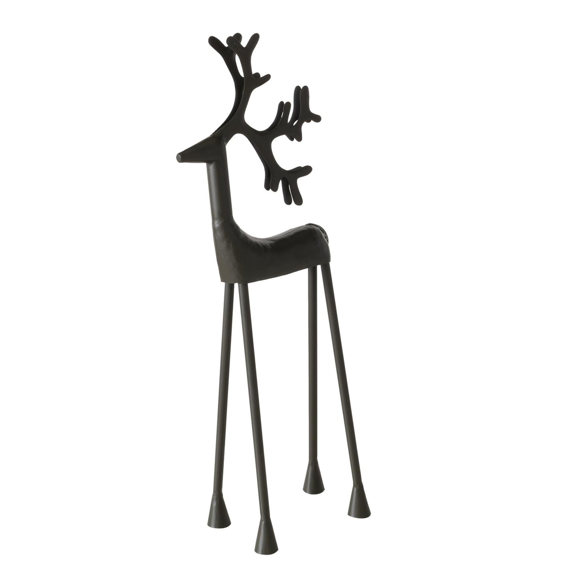 Boltze home statue cerf métal noir h55,5cm