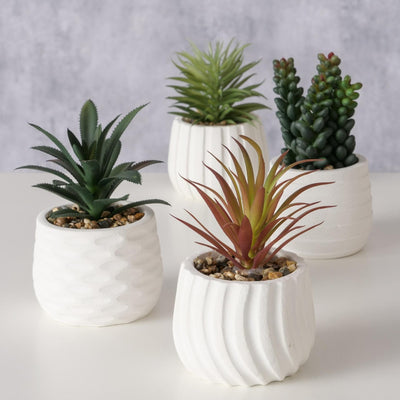 Plante artificielle Boltze home en pot blanc h14cm