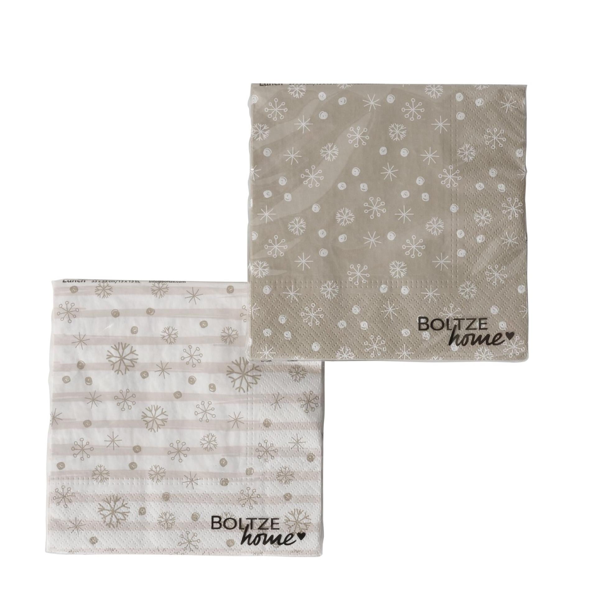 Boltze home serviettes flocon de neige 33cm 20 pièces
