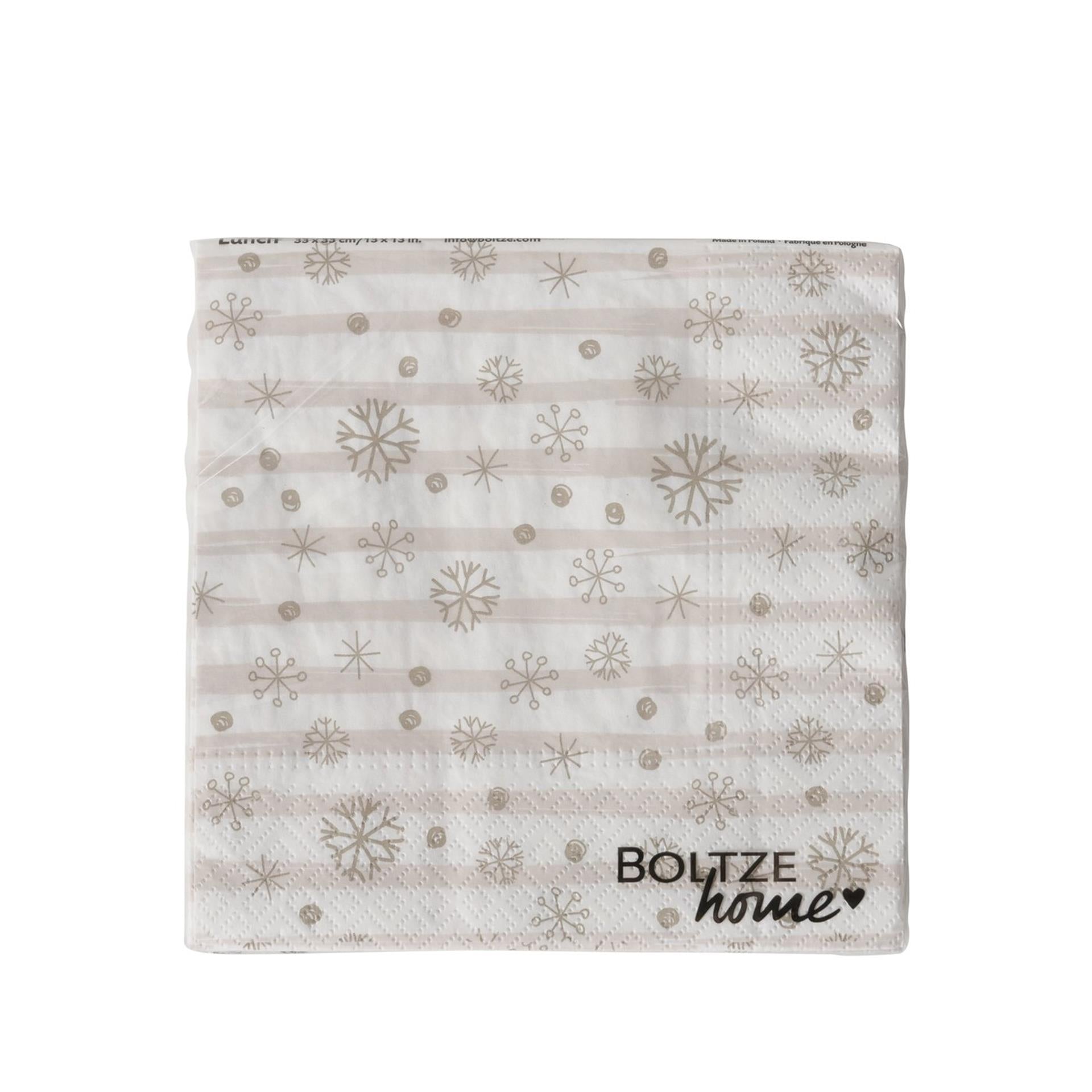 Boltze home serviettes flocon de neige 33cm 20 pièces