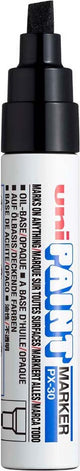 Posca uni paint px-30 marqueur peinture noir - pointe biseautée 4 - 8,5 mm - marqueur peinture à base d'huile, adapté à de nombreuses surfaces telles que ; verre, papier, céramique, plastique ou métal
