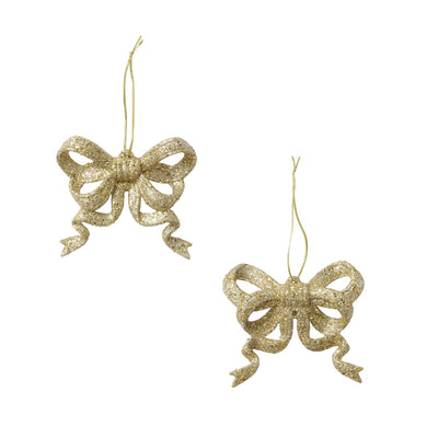 Boltze home pendentif de Noël noeud or set a 2