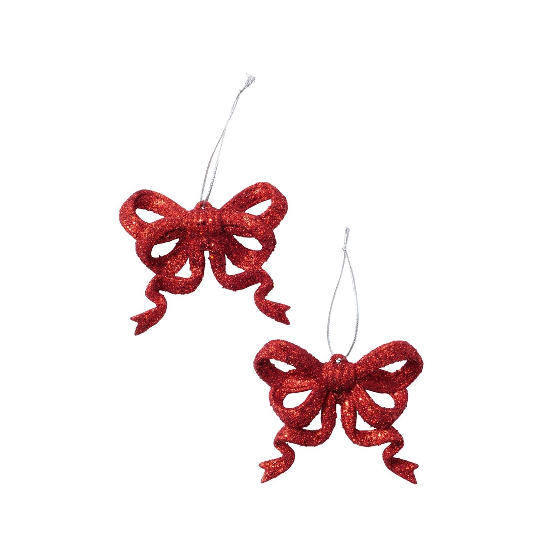 Boltze home pendentif de Noël noeud rouge lot de 2