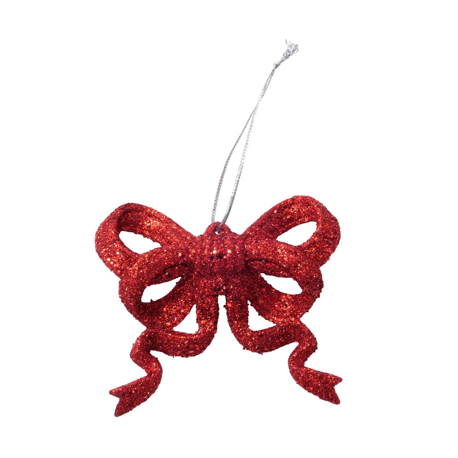 Boltze home pendentif de Noël noeud rouge lot de 2