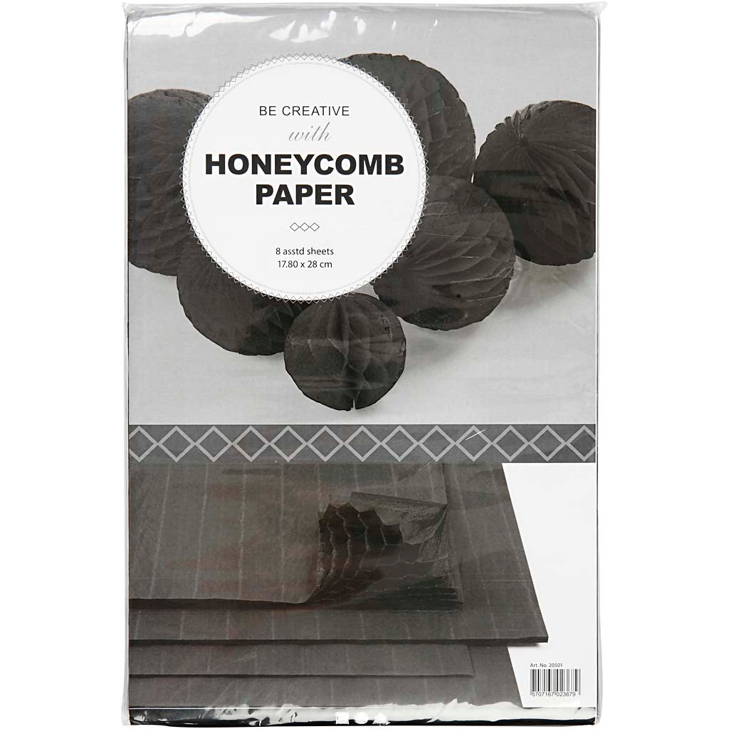 Creativ Company Harmonica Paper, Vel 28x17,8 cm, noir, 8 Vel 1 Box