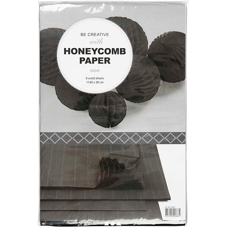 Creativ Company Harmonica Paper, Vel 28x17,8 cm, noir, 8 Vel 1 Box