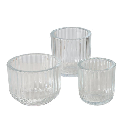 Boltze home photophore verre transparent set a 3