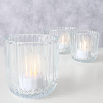 Boltze home photophore verre transparent set a 3