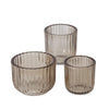 Boltze home photophore verre beige 3 pcs.