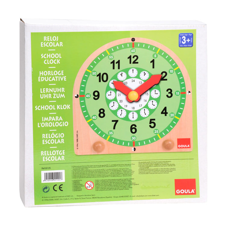 Horloge d'apprentissage en bois de Goula