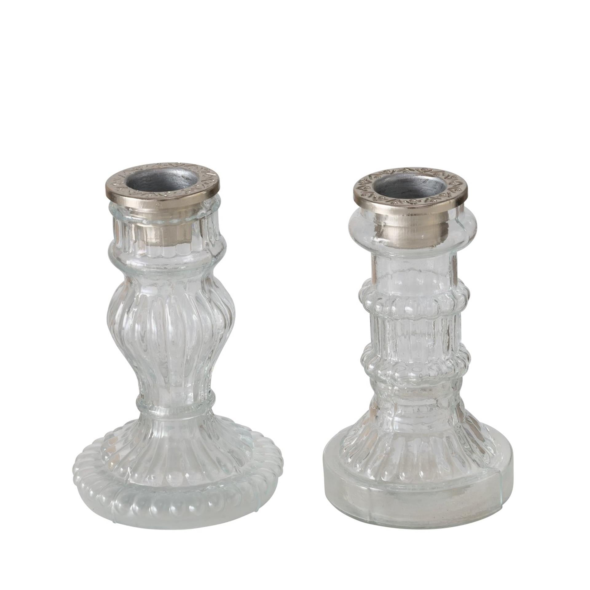 Bougeoir Boltze home verre transparent h11,5cm