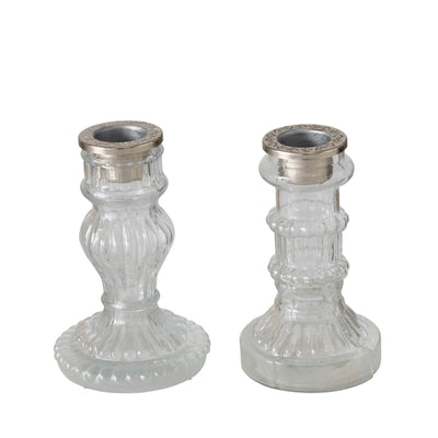 Bougeoir Boltze home verre transparent h11,5cm