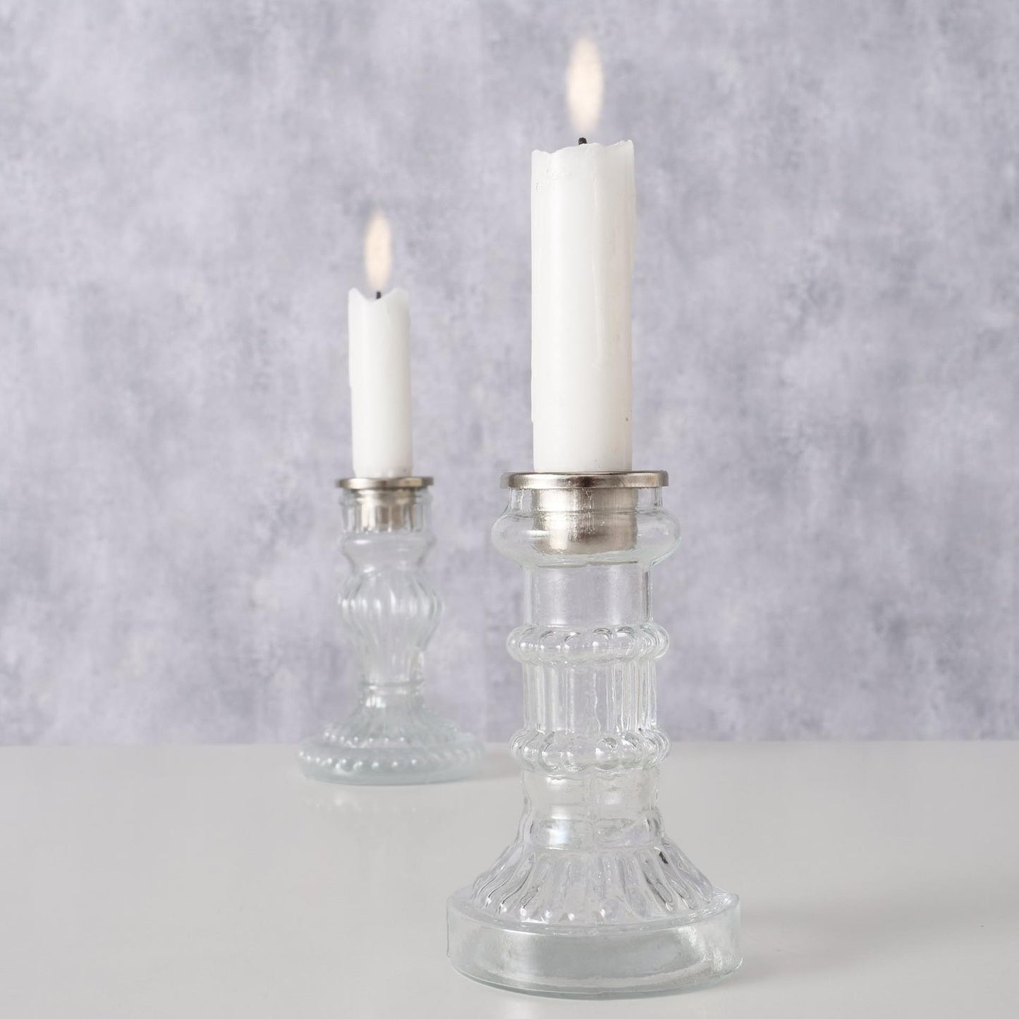 Bougeoir Boltze home verre transparent h11,5cm