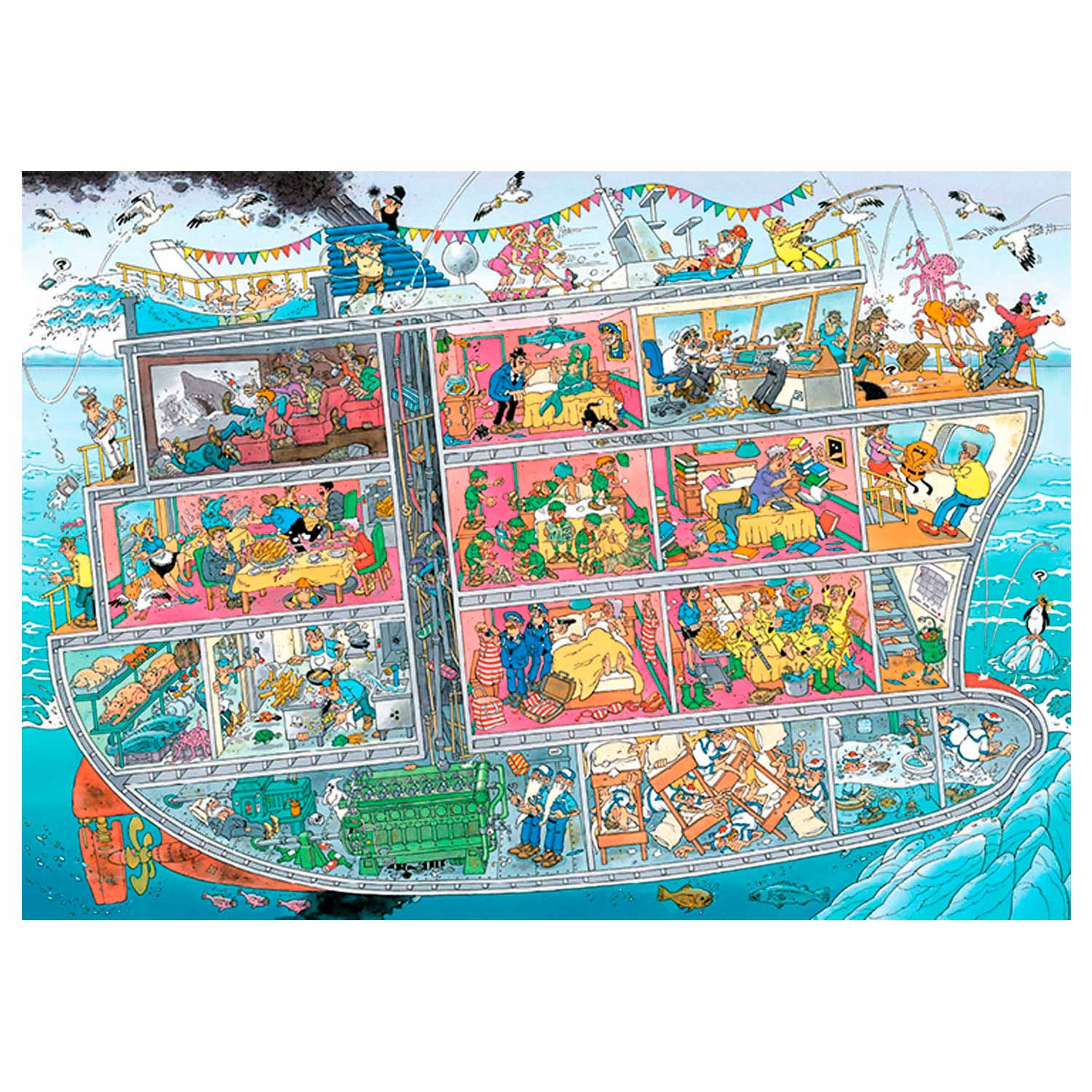 Jan van Haasteren Legpuzzle - Ship de croisière, 1000st.