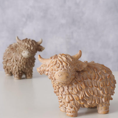 Boltze home figurine vache buffy h7,5x10cm résine