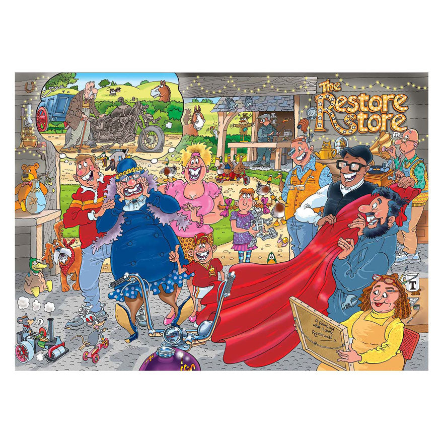 Puzzle Wasgij original 41 - relooking de moto, 1000 pcs.