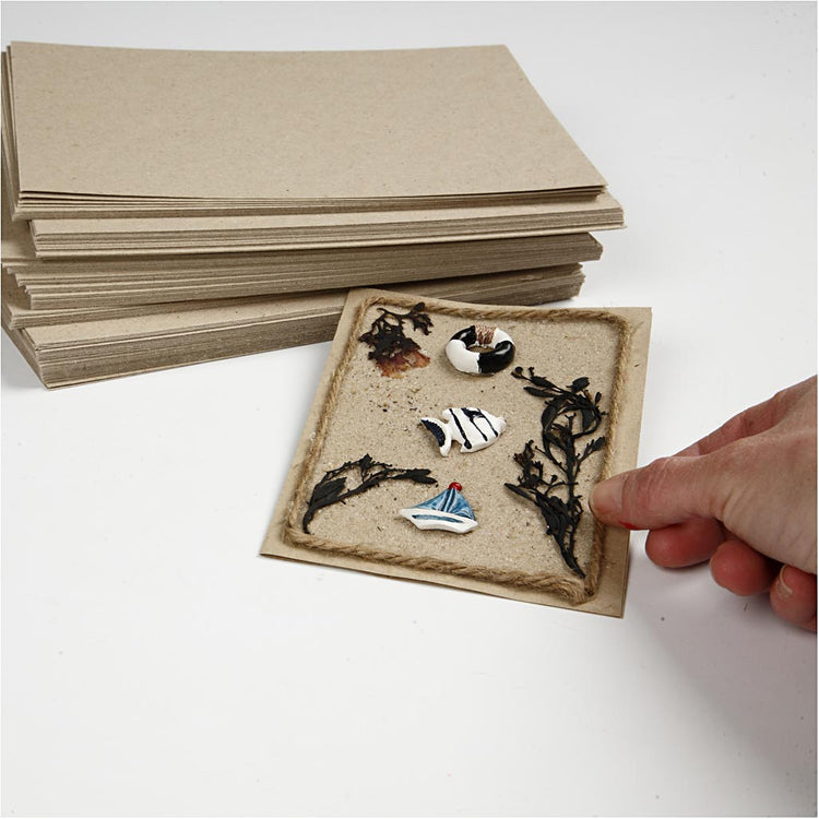 Creativ Company recyclé Karton, A5, Vel 148x210 mm, 225 GR, brun gris, 125 feuille 1 boîte