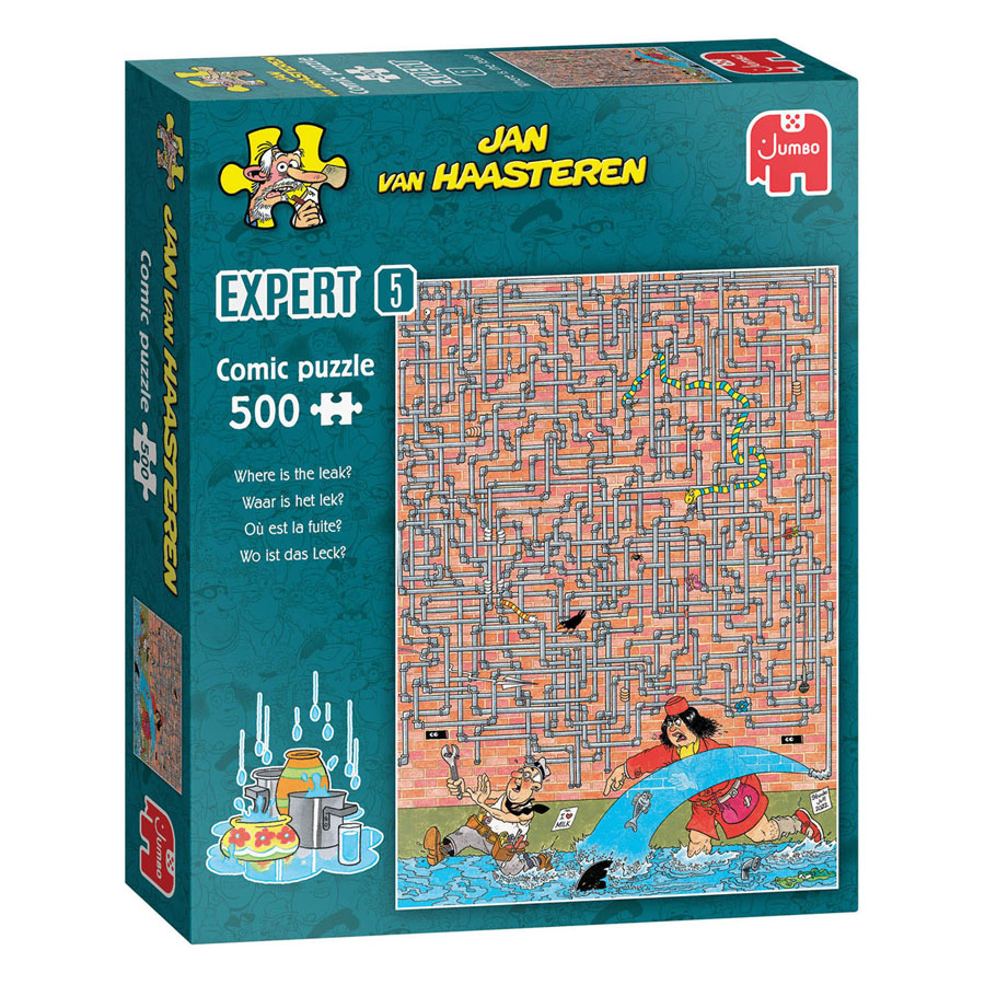 Expert en puzzle Jumbo Jan van Haasteren 5 - où est la fuite ? - 500 pièces.