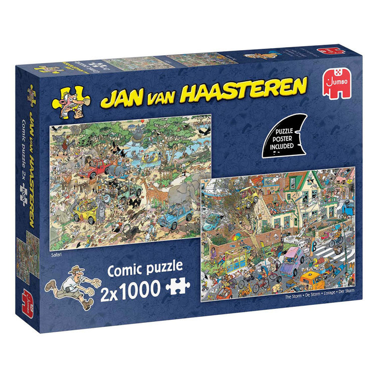 Puzzle Jumbo Jan van Haasteren - Tempête de safari 2 en 1, 2x1000 pcs.