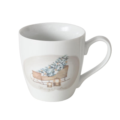 Boltze home tasse traîneau avec sapin de noël 480 ml
