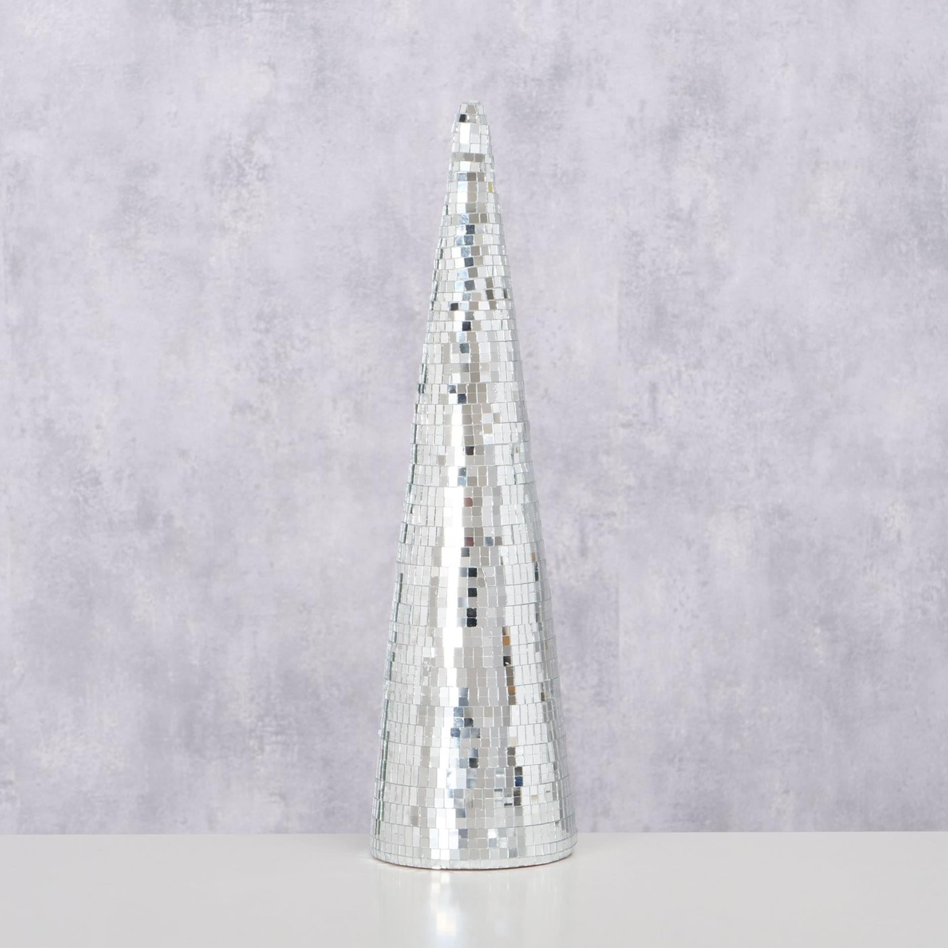 Boltze home miroir disco sapin de Noël en verre h39cm
