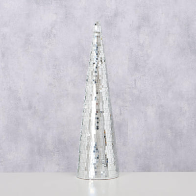 Boltze home miroir disco sapin de Noël en verre h39cm