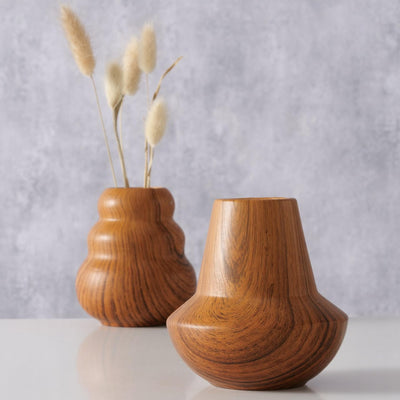 Boltze home vase céramique aspect bois h10,5 cm