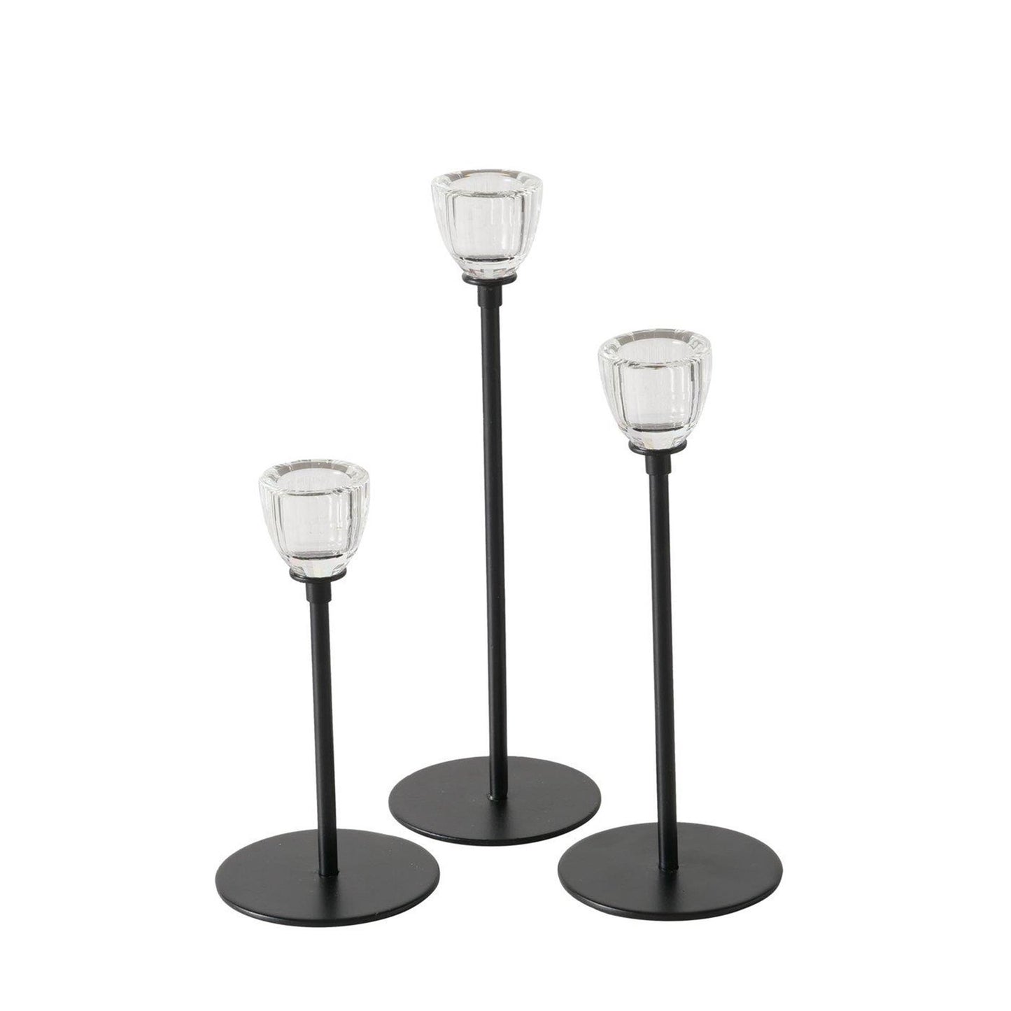 Boltze home bougeoir noir 3 pièces ø7cm