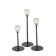 Boltze home bougeoir noir 3 pièces ø7cm