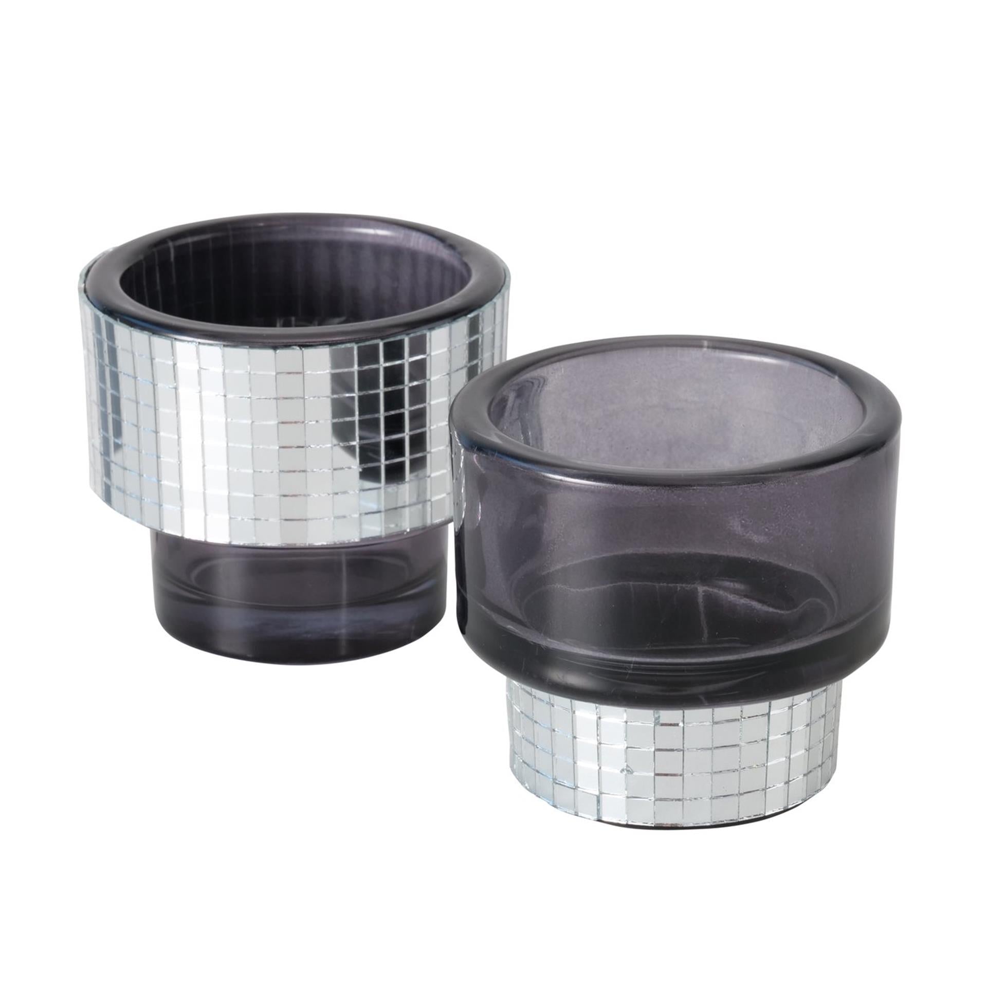 Boltze home photophore disco verre h7,5 cm