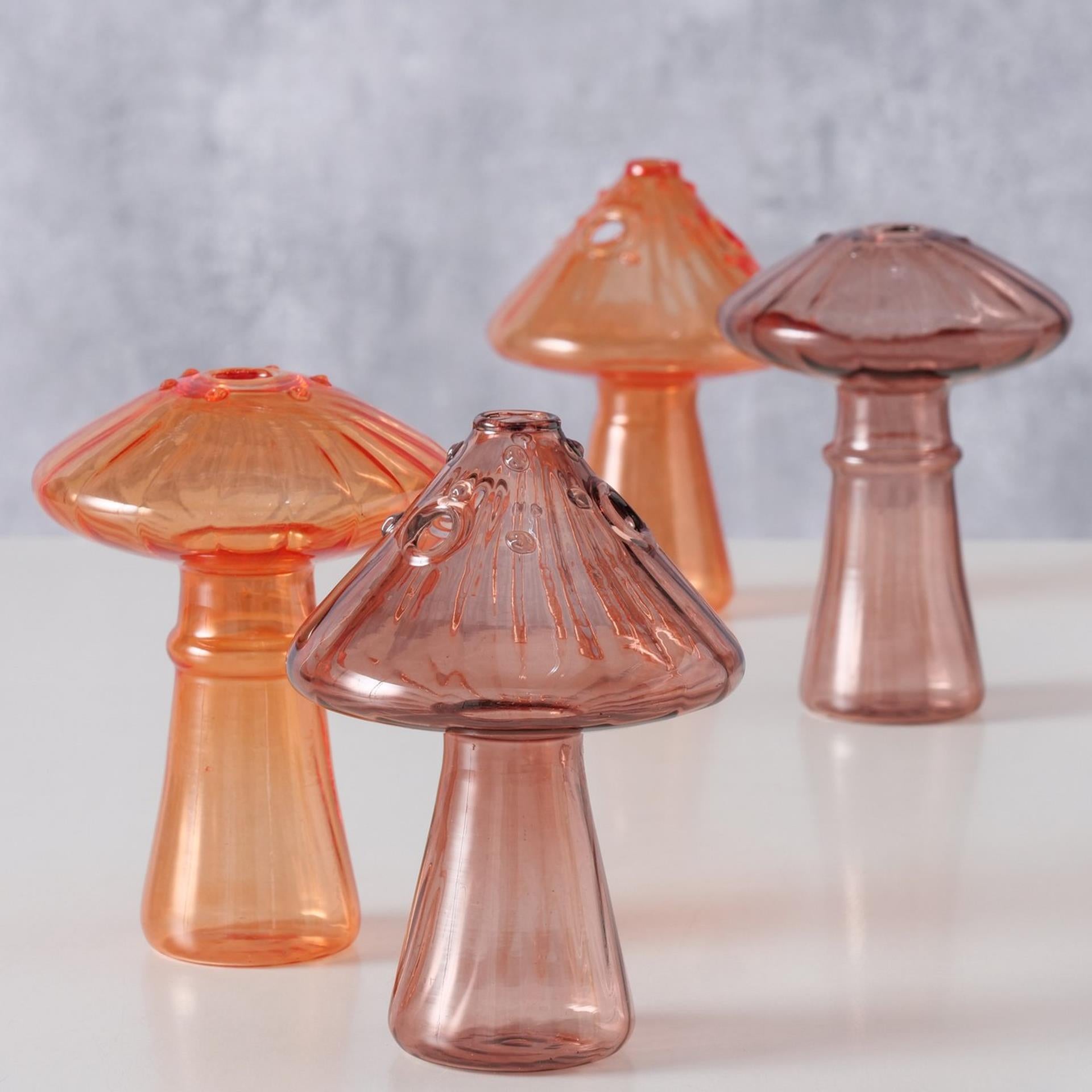 Boltze home vase champignon verre h10,5 cm