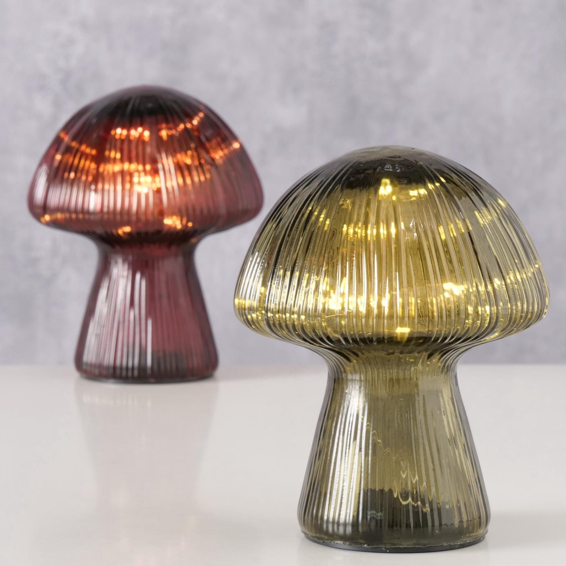 Boltze home statue champignon verre led h15cm