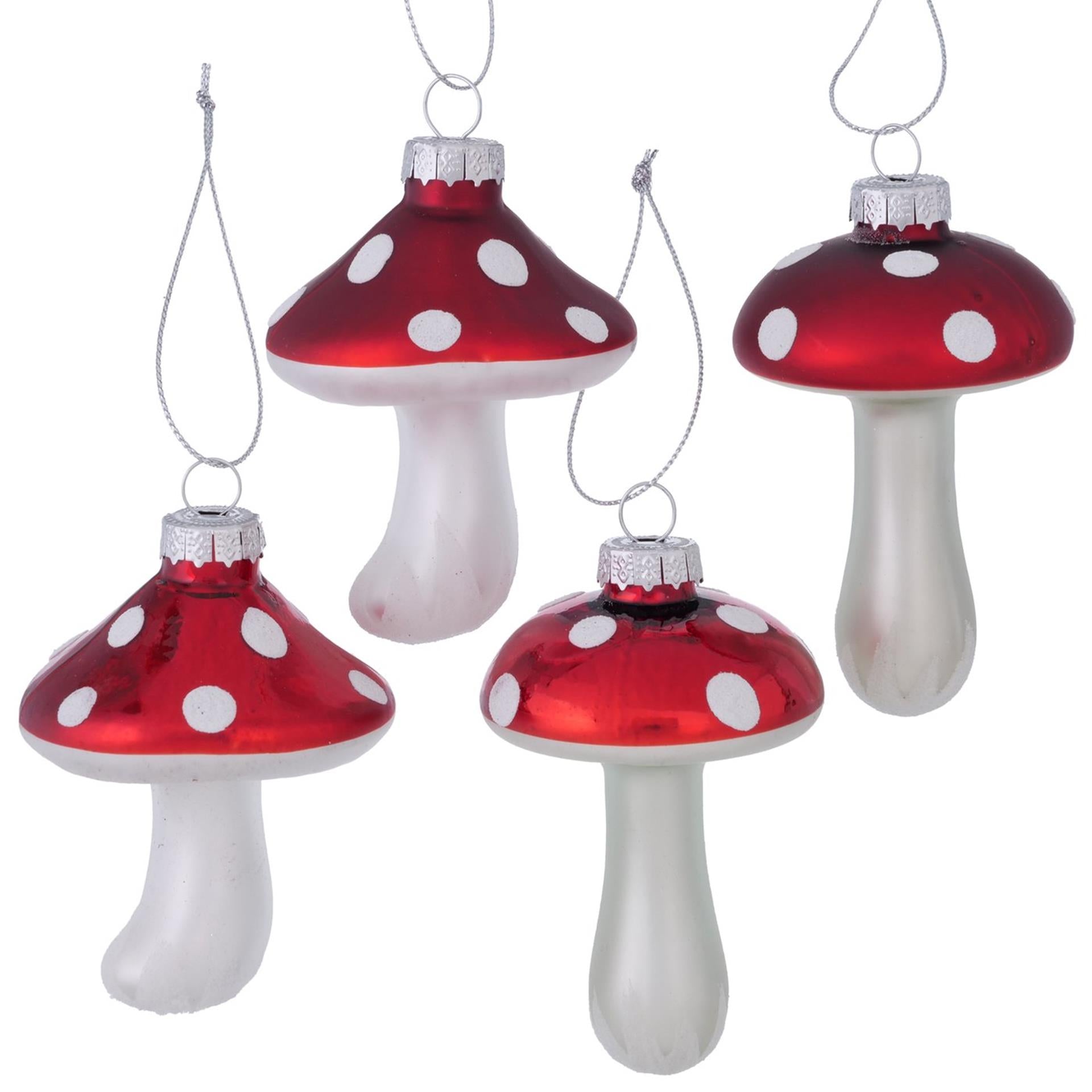 Boltze home Pendentif de Noël champignon milian verre 10cm