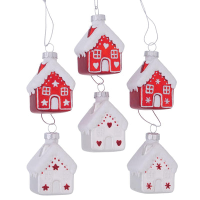 Boltze home Suspension de Noël maison Nellas verre 5xh7,5cm
