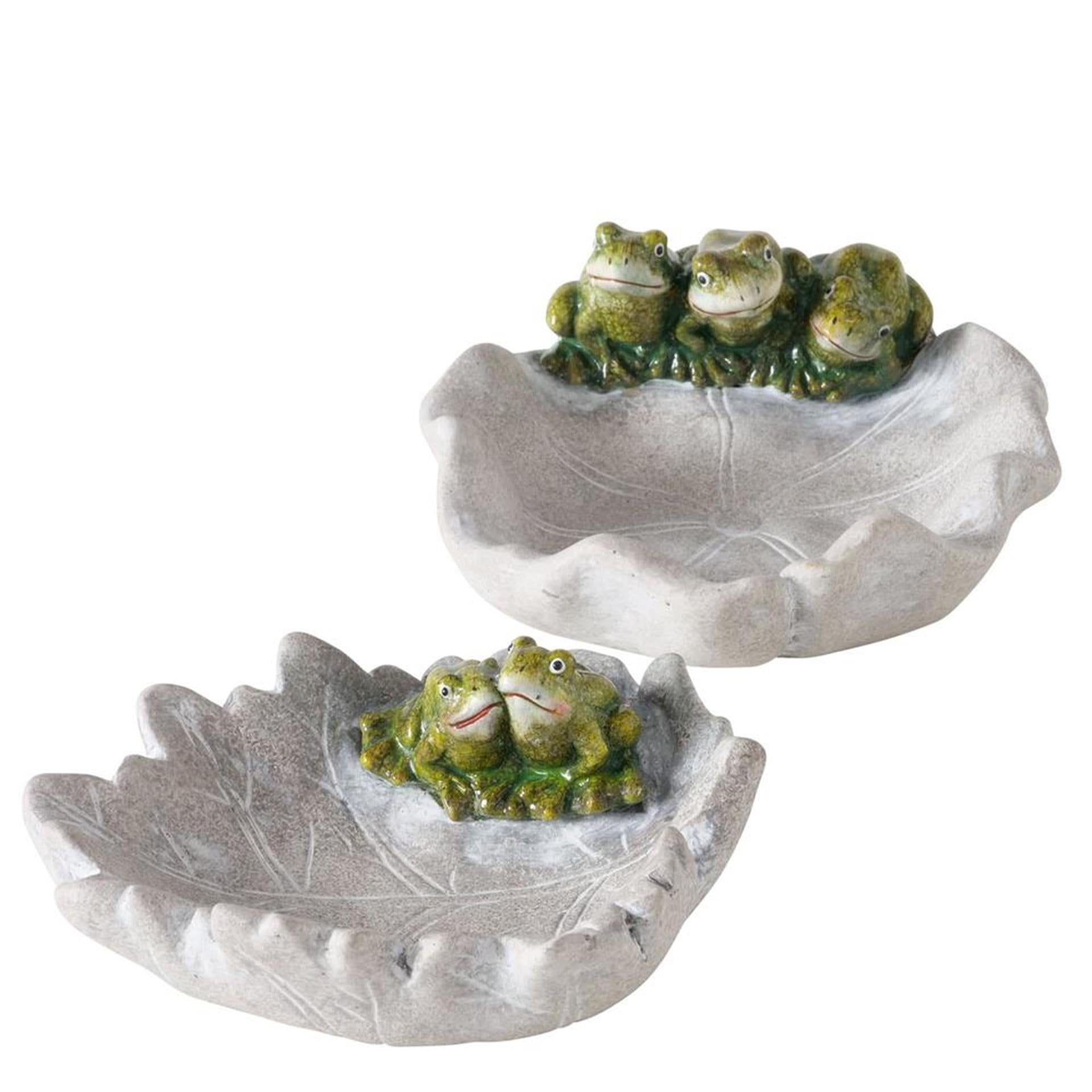 Bassin d'abreuvement pour oiseaux Boltze home avec grenouilles