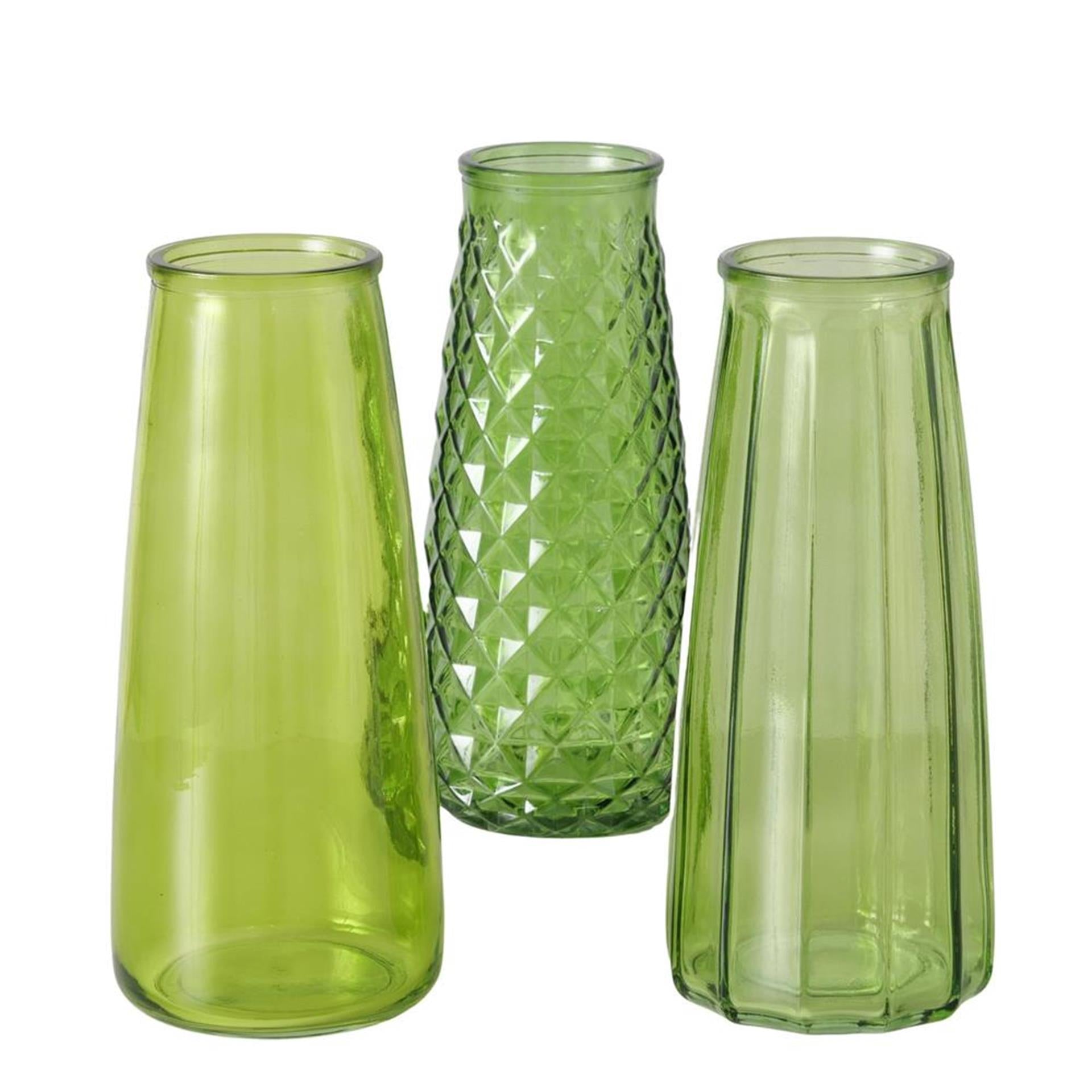 Boltze home vase verre vert h22,5cm