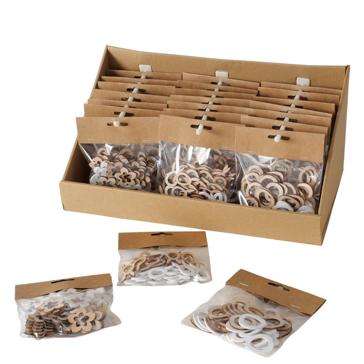 Boltze home décoration à saupoudrer en bois Pâques 48 pièces