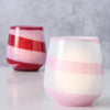 Boltze home lanterne rayure rose 8,5cm