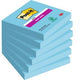 Notes super collantes post-it 76x76mm bleu