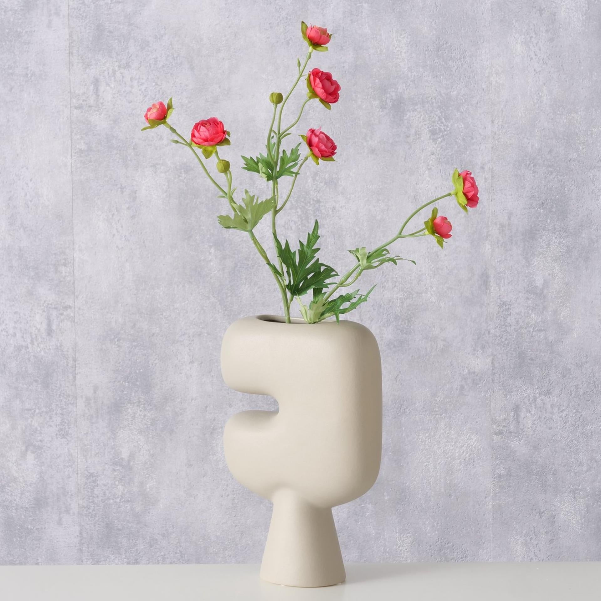 Boltze home vase pasu h22,8cm beige