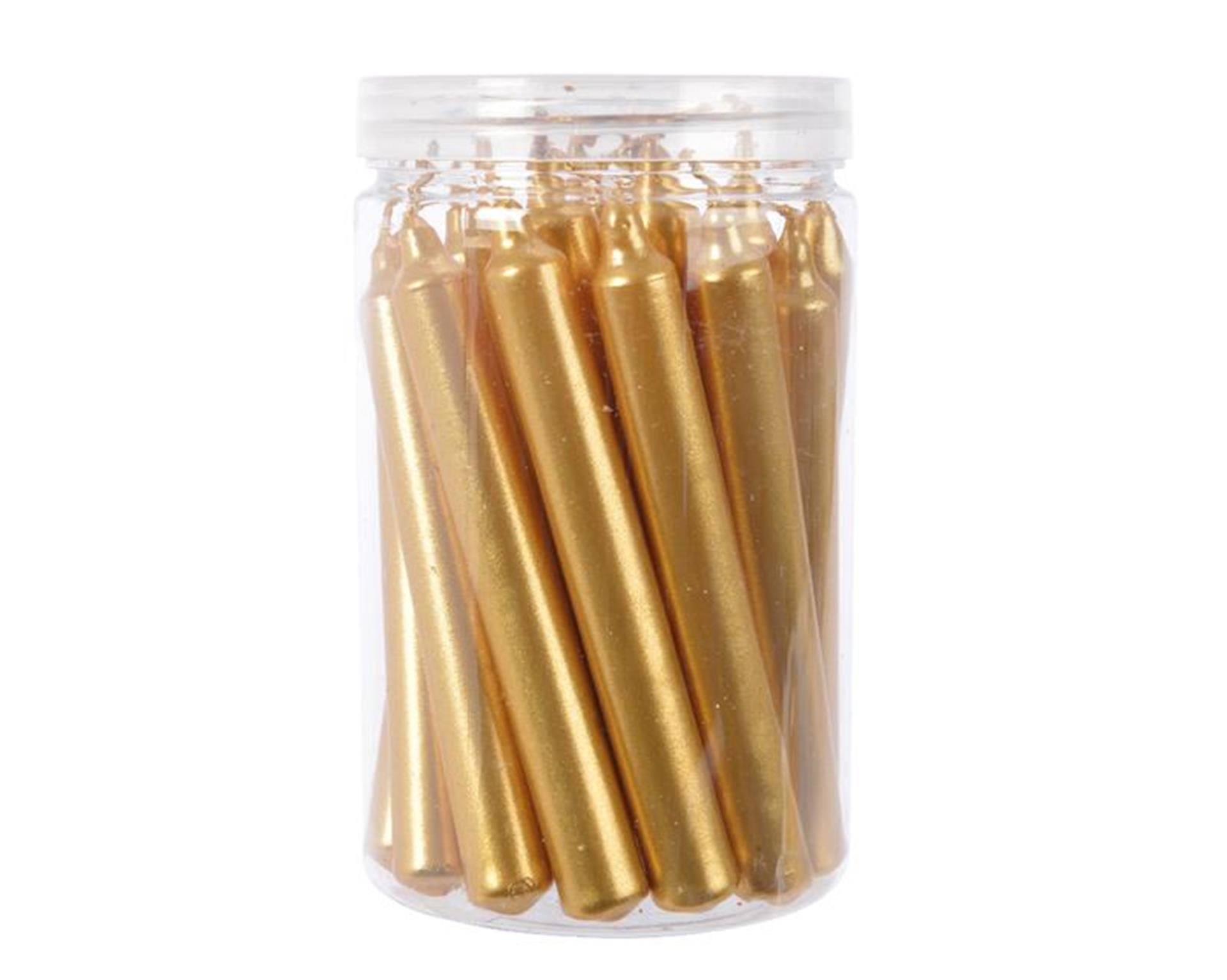Bougies de sapin de Noël Decoris or 1,3x10,5 cm